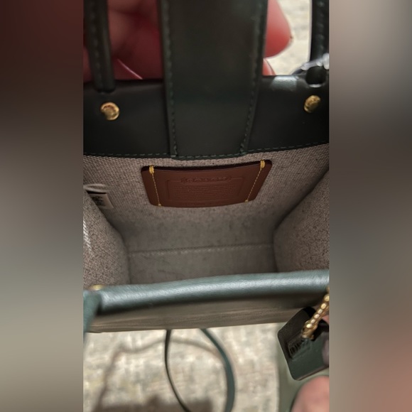 ♥️ Green Mini Coach Cashin Crossbody Bag Amazon Green - Picture 3 of 4